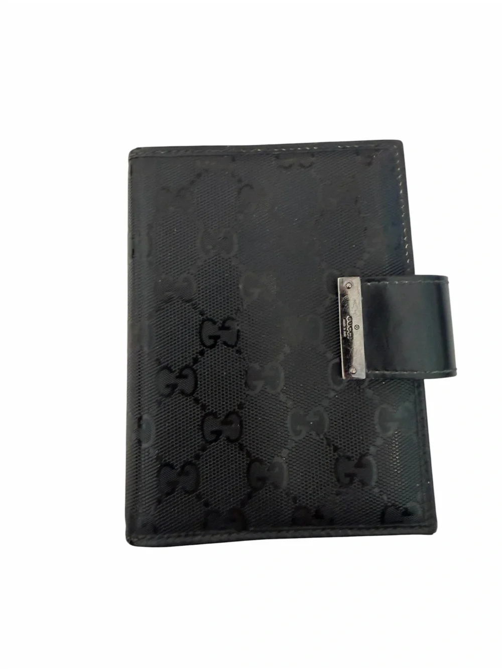 Gucci Vintage Black Canvas 6-Ring Agenda Planner